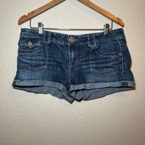 VTG Hydraulic Womens 15/16 Jean Shorts Denim Low Rise Micro Mini Frayed Hem Y2K